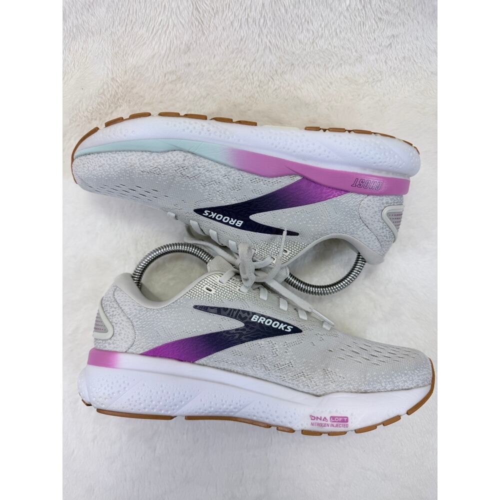 Brooks Ghost 16 Womens Running Shoes Gray Purple Size 7.5 D Wide - Picture 5 of 10